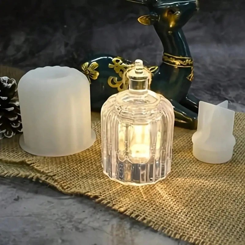 Pendant Lighting Christmas Decor - Çizgili silindirik ampul reçine silikon kalıbı,
