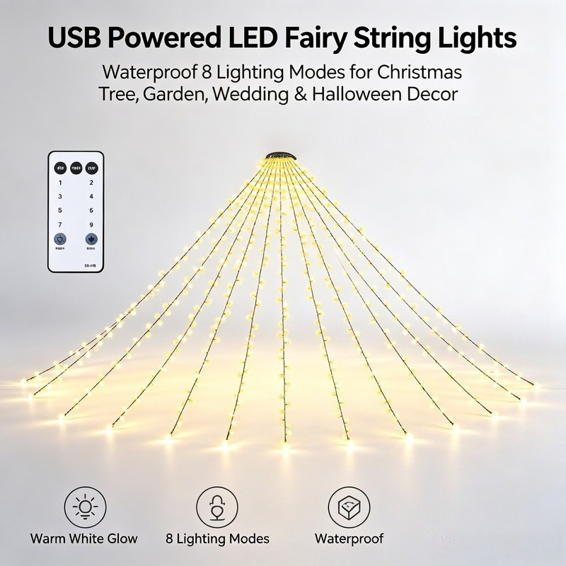 Wedding Lighting And Decor - USB LED Peri Işık Dizileri, Bahçe