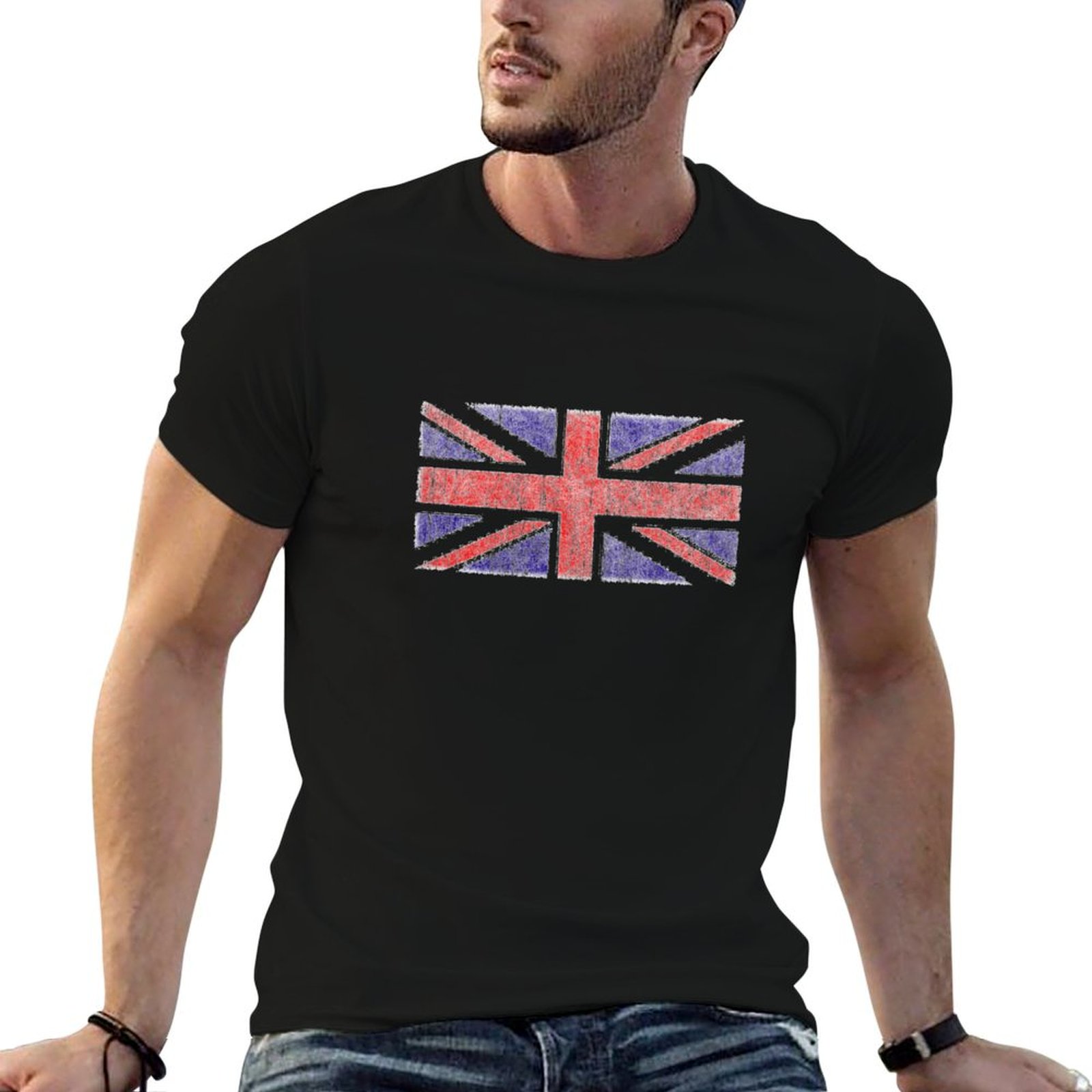 Union Lighting & Decor - Vintage İngiltere Union Jack Bayraklı Tişört