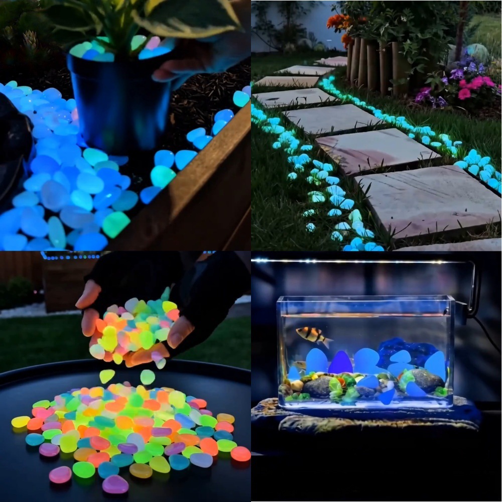 Decor Lighting Pack - Karanlıkta Parlayan Renkli Taşlar, Bahçe Taşları,