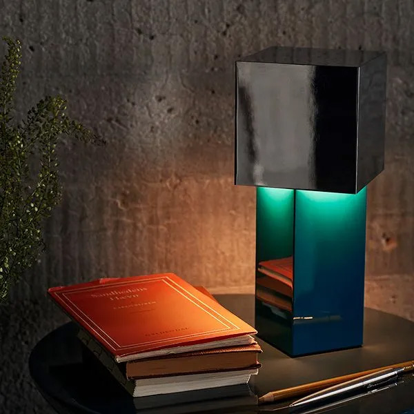 Geometric Lamp Shade - Şarj edilebilir geometrik metal masa lambası,