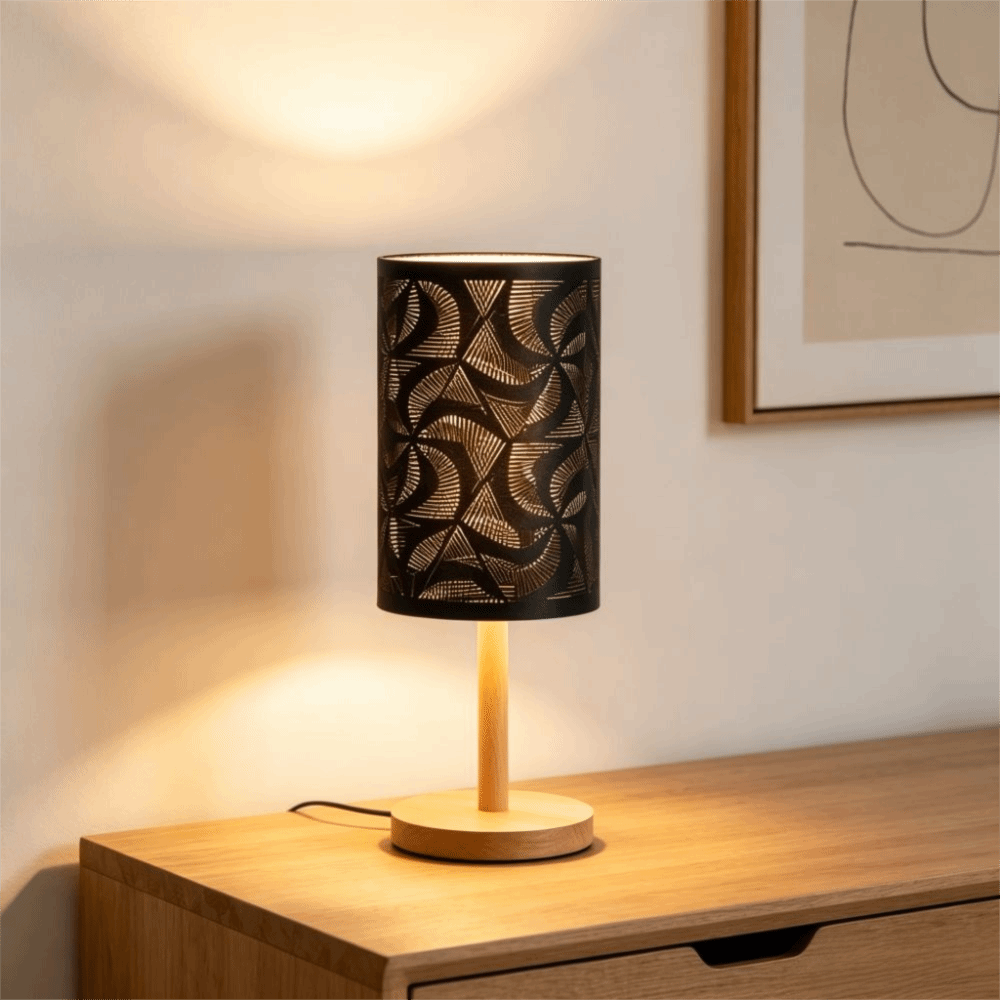 Geometric Lamp Shade - Basit Demir Abajur Geometrik Desenli Orta
