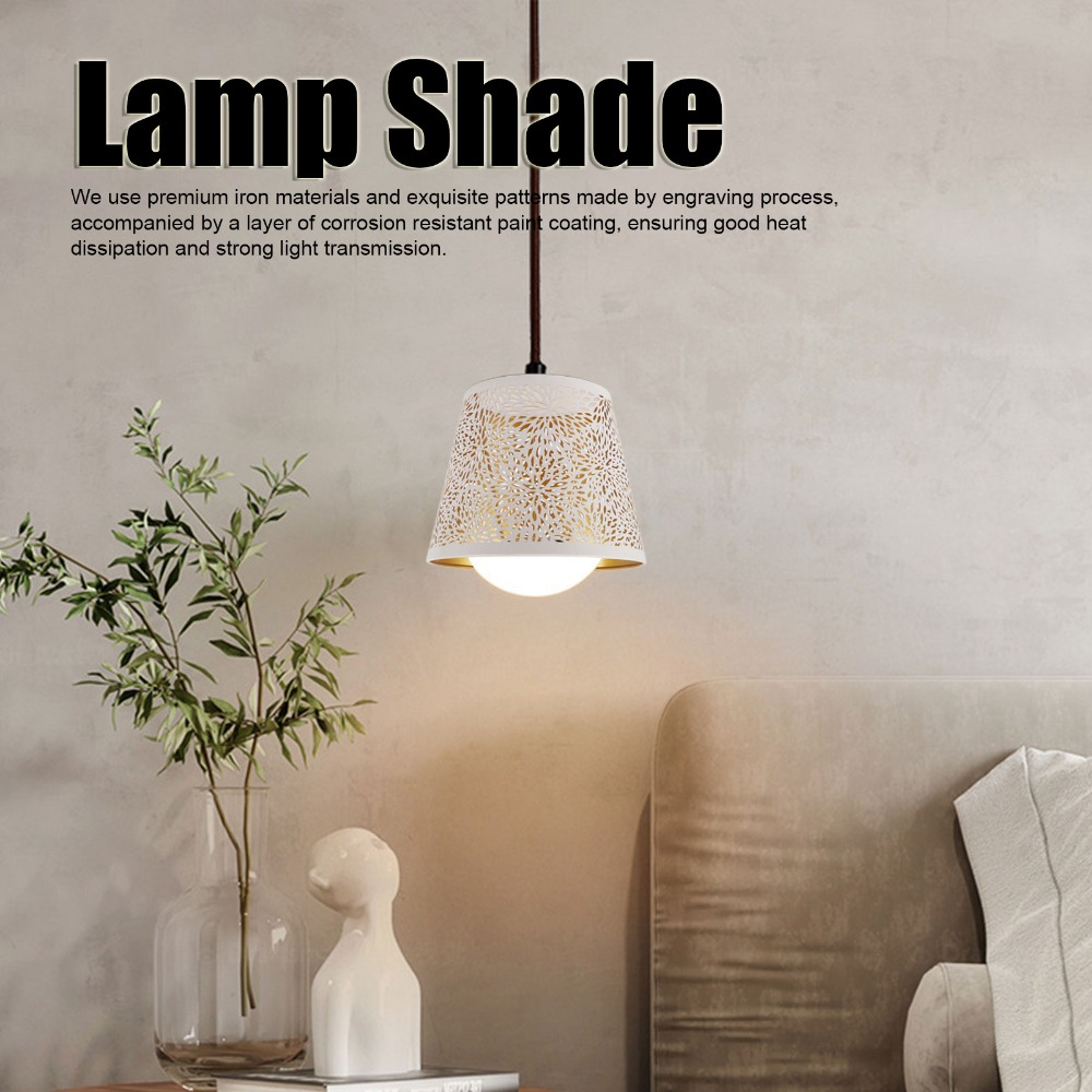 Geometric Lamp Shade - Basit Demir Abajur Geometrik Desenli Orta