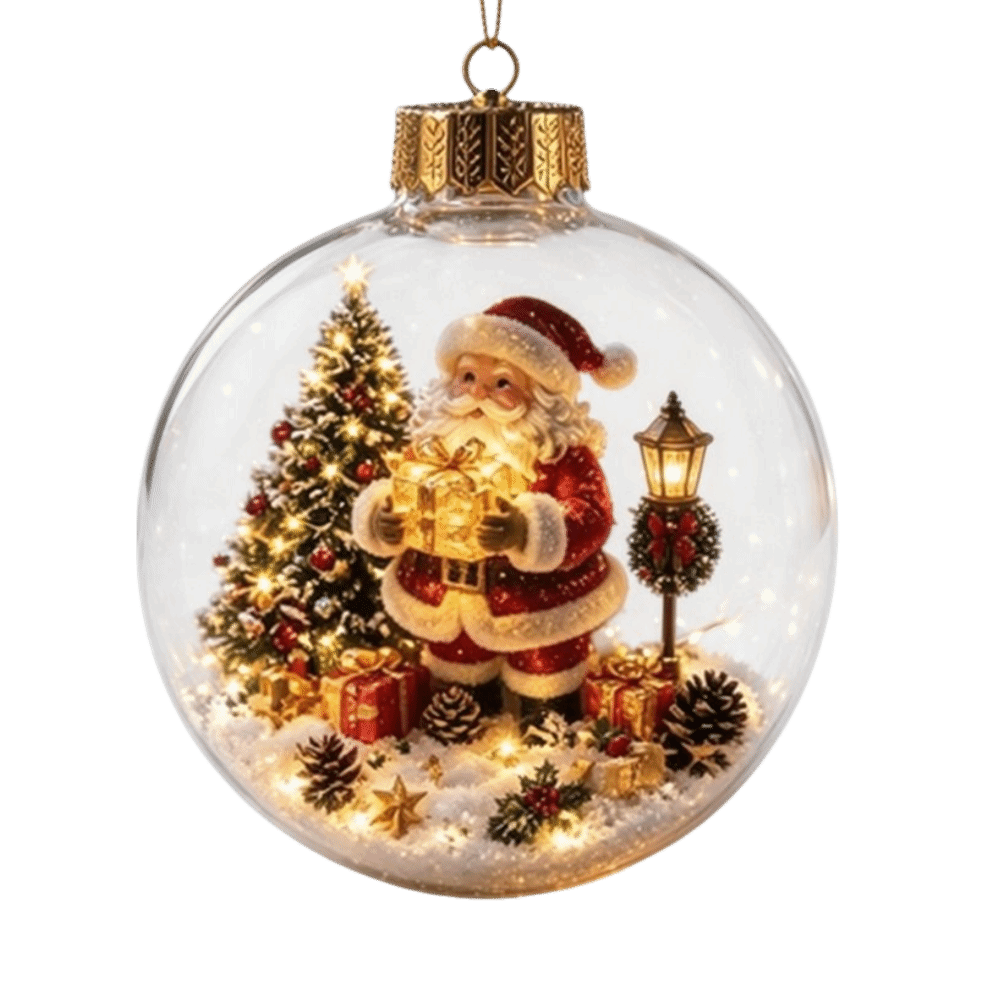 Pendant Lighting Christmas Decor - Akrilik Malzemeden Işıklı Şeffaf Tasarımlı Noel