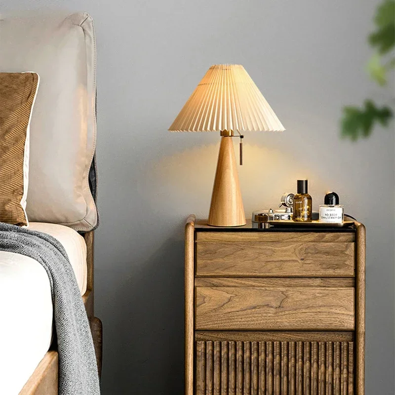 Lighting Decor For Bedroom - Retro Pileli Masa Lambası İskandinav Masif