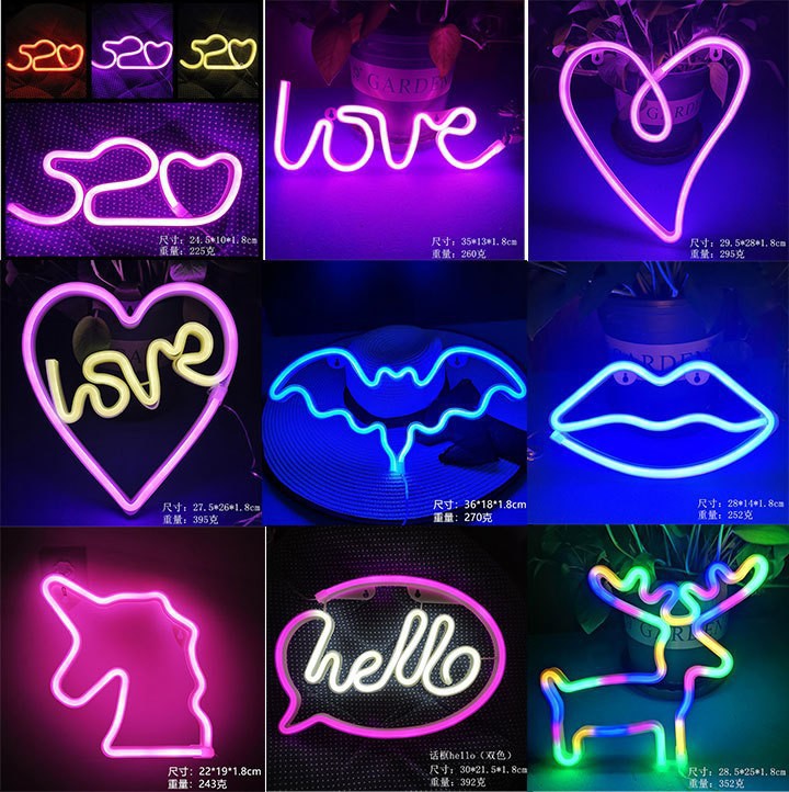 Pendant Lighting Christmas Decor - USB/Pil ile Çalışan Özel LED Neon