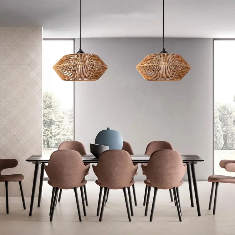 Boho Rattan Dokuma Sarkıt Lamb - Geometric Lamp Shade incelemesi ve fiyatı
